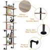 6-Tier Industrial Wall Mounted Pipe Shelves