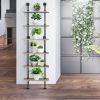 6-Tier Industrial Wall Mounted Pipe Shelves