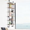 6-Tier Industrial Wall Mounted Pipe Shelves